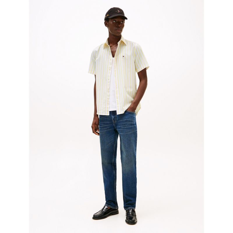 TOMMY HILFIGER - Camisa amarilla de manga corta con corte regular Tommy Hilfiger