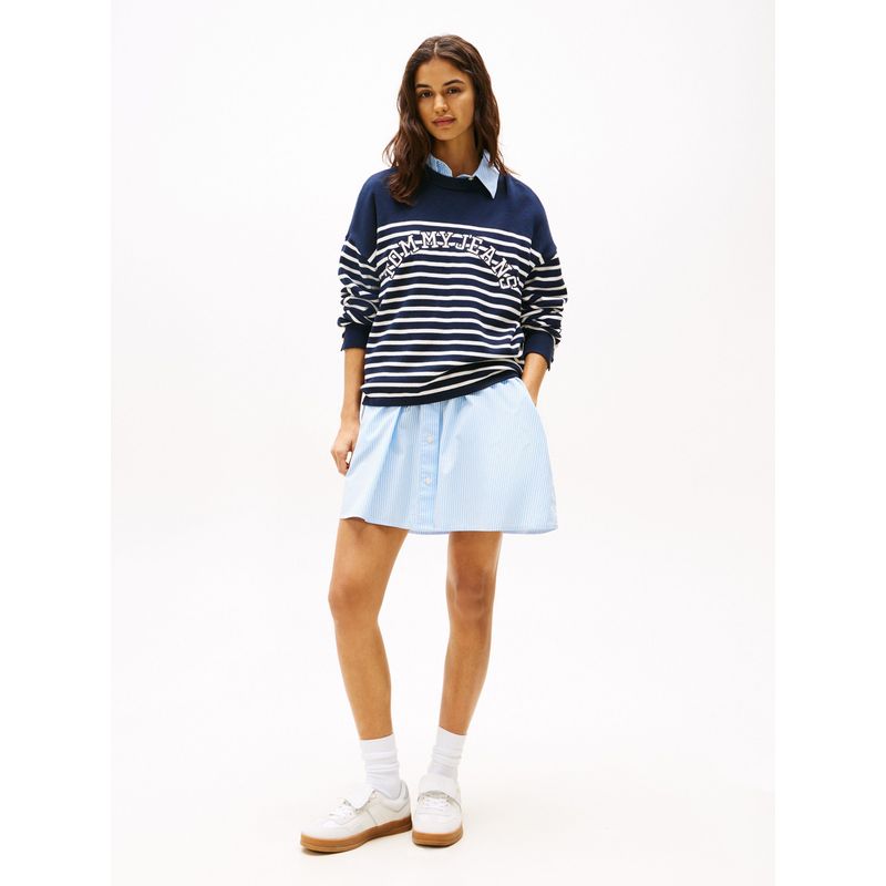 TOMMY HILFIGER - Saco azul Varsity a Rayas TJW Tommy Jeans