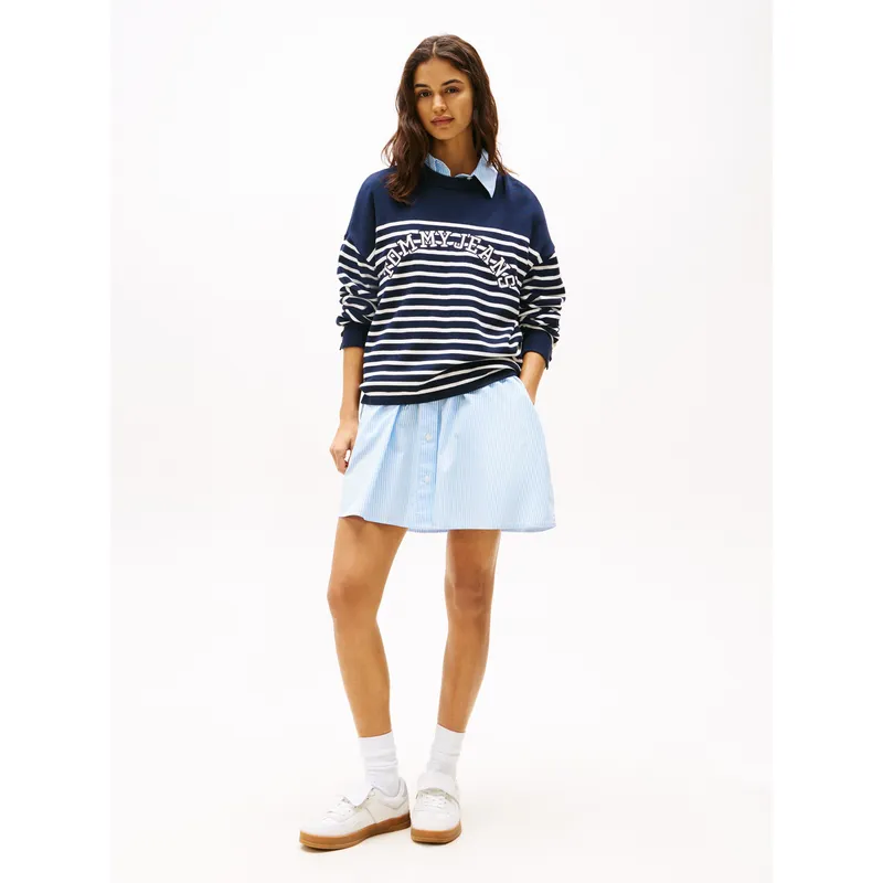 TOMMY HILFIGER - Saco azul Varsity a Rayas TJW Tommy Jeans
