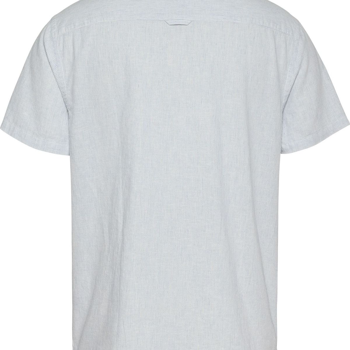 TOMMY HILFIGER - Camisa azul de manga corta en mezcla de lino Tommy Jeans