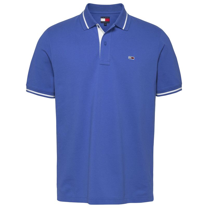 TOMMY HILFIGER - Polo azul de corte regular con logo Tommy Jeans