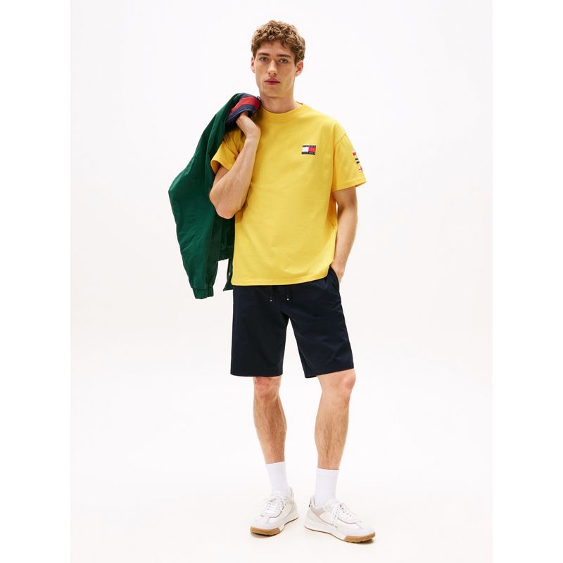 TOMMY HILFIGER - Camiseta amarilla amplia Hilfiger con logo trasero Tommy Hilfiger