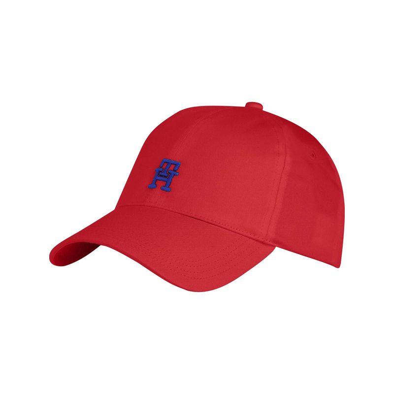 TOMMY HILFIGER - Gorra roja de béisbol con monograma TH a contraste Tommy Hilfiger