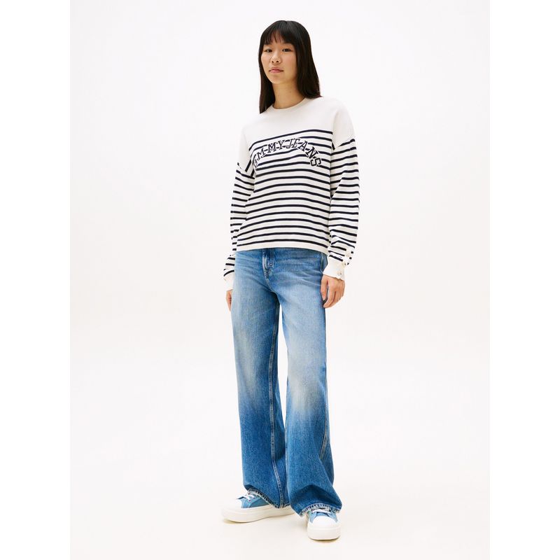 TOMMY HILFIGER - Saco blanco Varsity a Rayas TJW Tommy Jeans
