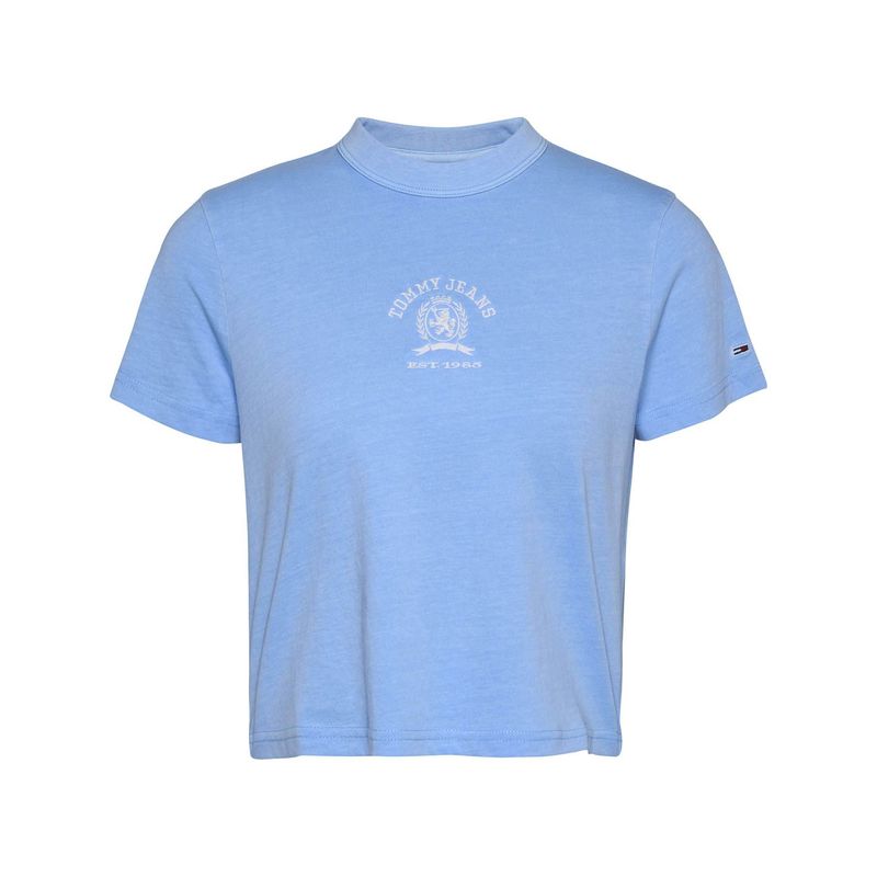 TOMMY HILFIGER - Camiseta celeste de corte regular con logo universitario Tommy Jeans