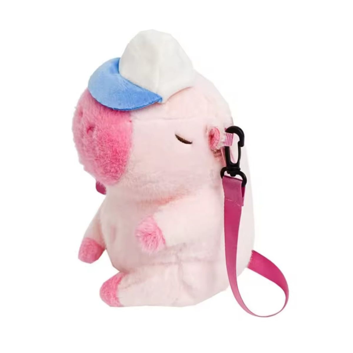 GENERICO - Bolso capibara rosa 20x15 cm con correa cruzada ajustable