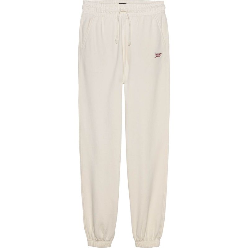 TOMMY HILFIGER - Joggers blanco Signature amplios con bajo elástico Tommy Jeans