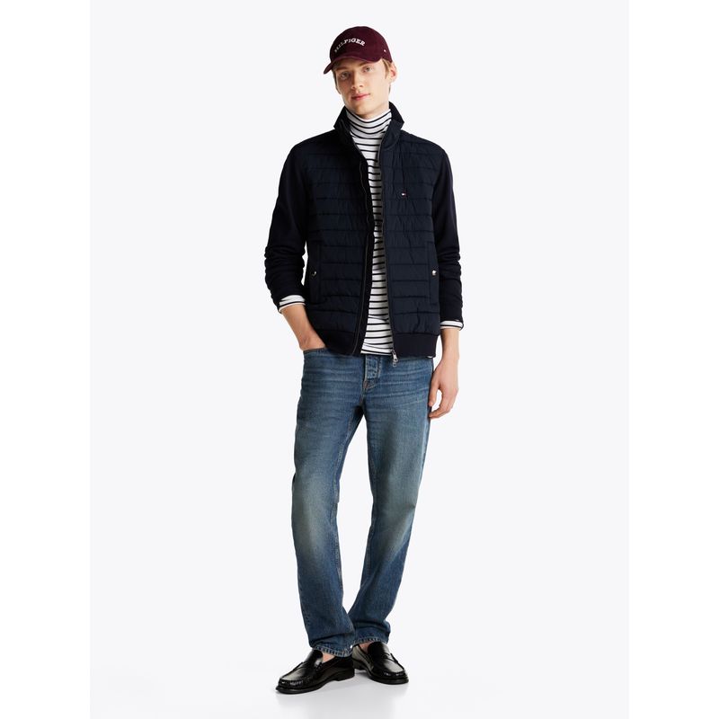 TOMMY HILFIGER - Chaqueta azul acolchada con cuello levantado Tommy Hilfiger