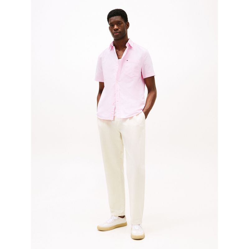 TOMMY HILFIGER - Camisa rosada Heritage de manga corta Tommy Hilfiger
