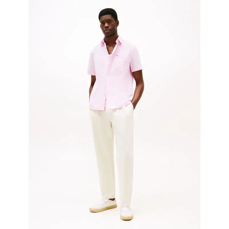 TOMMY HILFIGER - Camisa rosada Heritage de manga corta Tommy Hilfiger