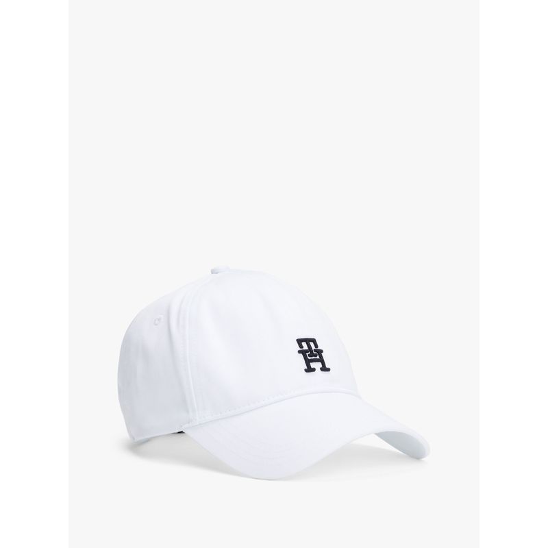 TOMMY HILFIGER - Gorra blanca de béisbol con monograma TH a contraste Tommy Hilfiger