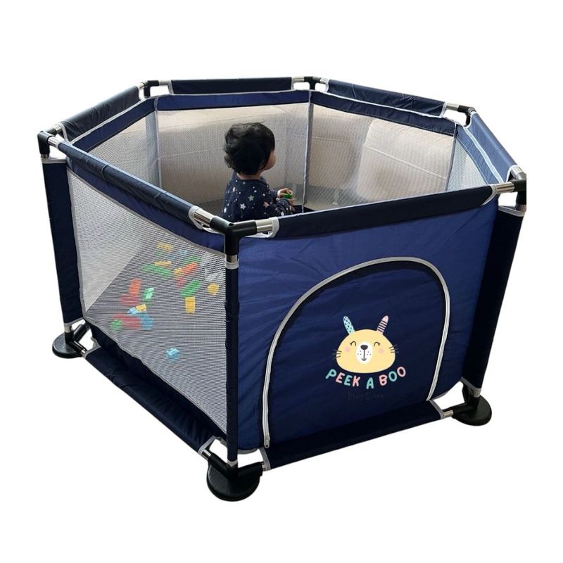 GENERICO - Corral De Juegos Hexagonal Para Bebes Color Azul