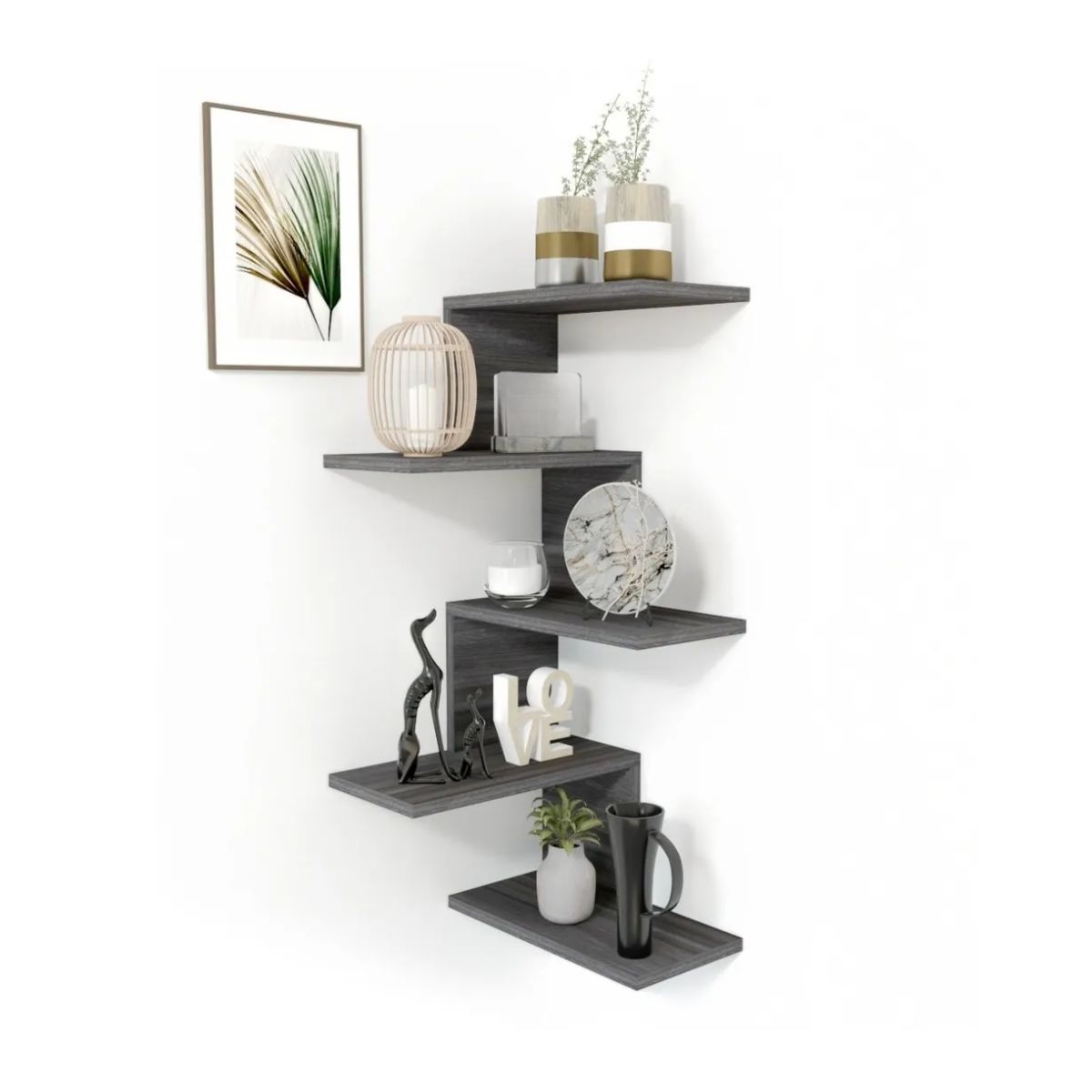 GENERICO - Repisa Esquinero E-05  Decoración Moderna Funcional Color Humo