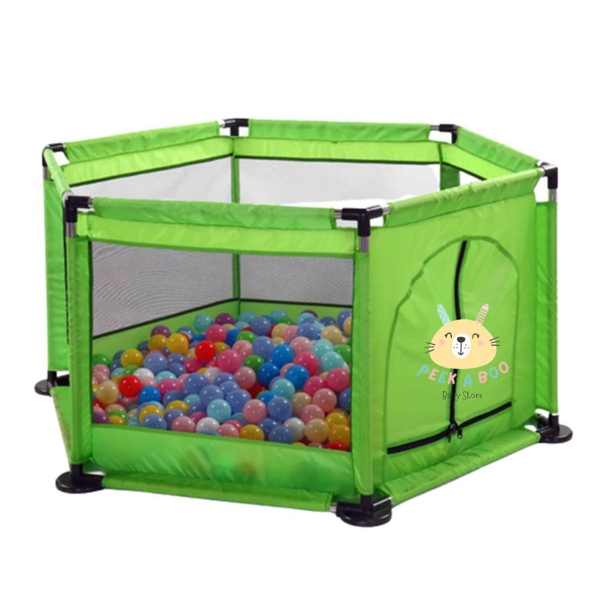 GENERICO - Corral De Juegos Hexagonal Para Bebes Color Verde