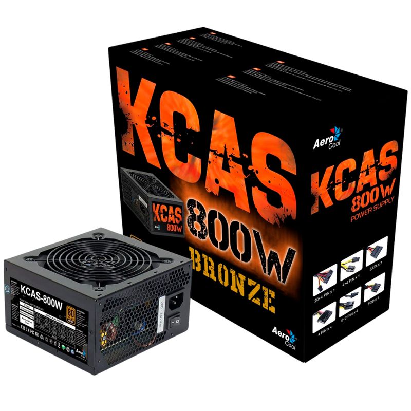 AEROCOOL - Fuente De Poder Aerocool Kcas Full Range 800w 80+plus Bronze