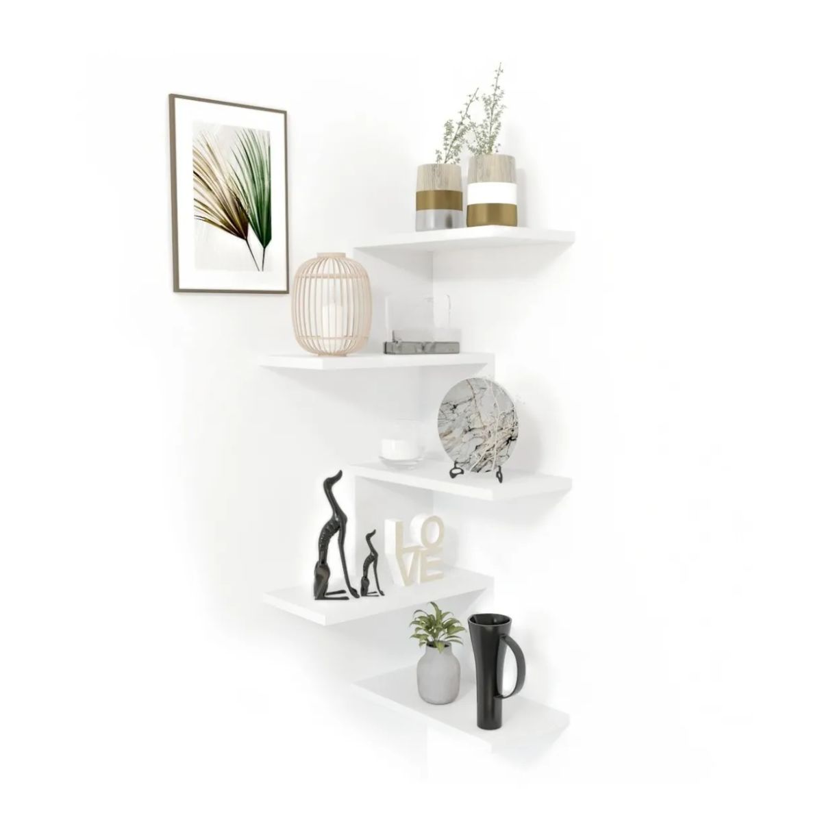 GENERICO - Repisa Esquinero E-05 Decoración Moderna Funcional Color Blanco Nevado