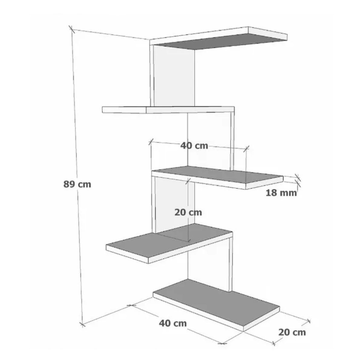 GENERICO - Repisa Esquinero E-05 Decoración Moderna Funcional Color Blanco Nevado
