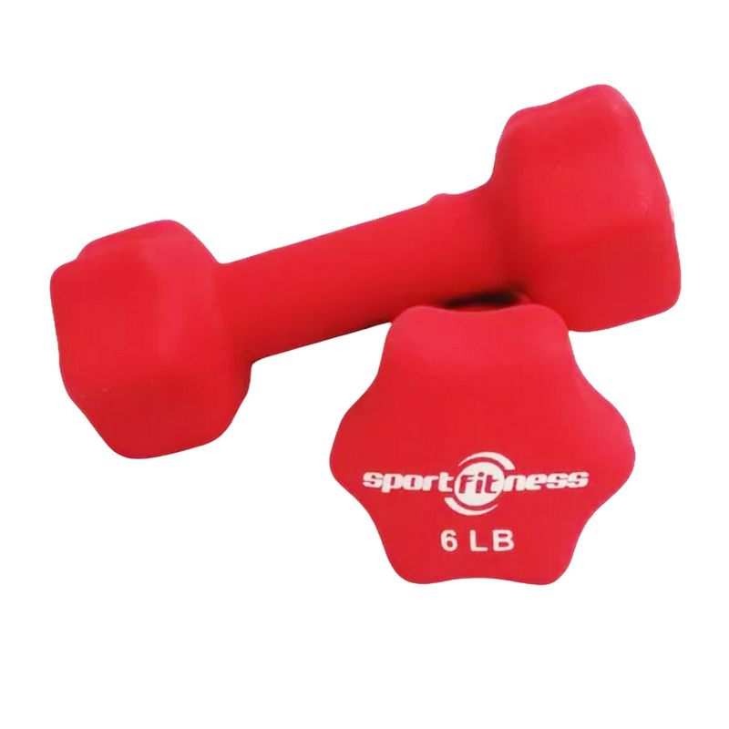 SPORTFITNESS - Mancuernas 6 Lb Neopreno Estilo, Comodidad Y Control