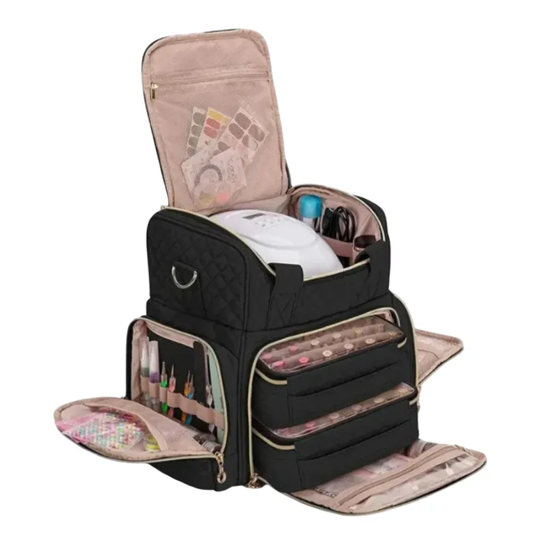 GENERICO - Bolso Grande Organizador 80 Esmaltes Y Herramientas Uñas