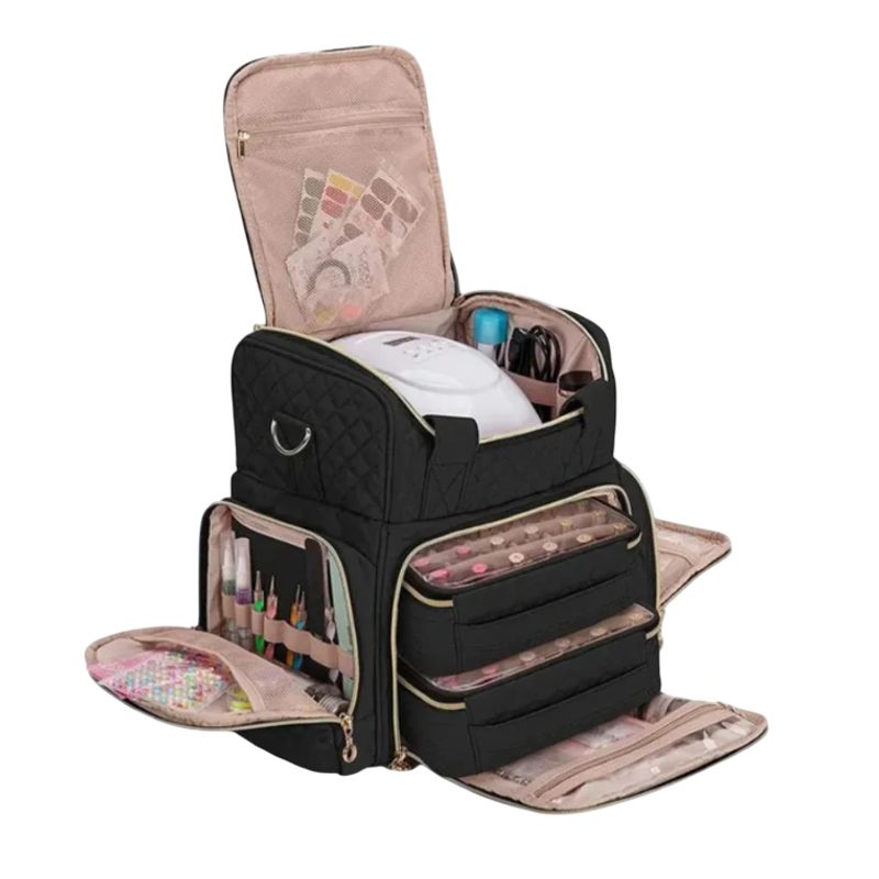 GENERICO - Bolso Grande Organizador 80 Esmaltes Y Herramientas Uñas