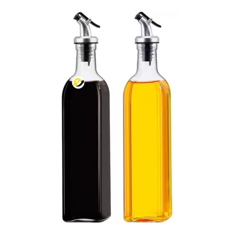 GENERICO - Set X2 Aceitera Vinagrera Botella Dispensador Vidrio Cocina