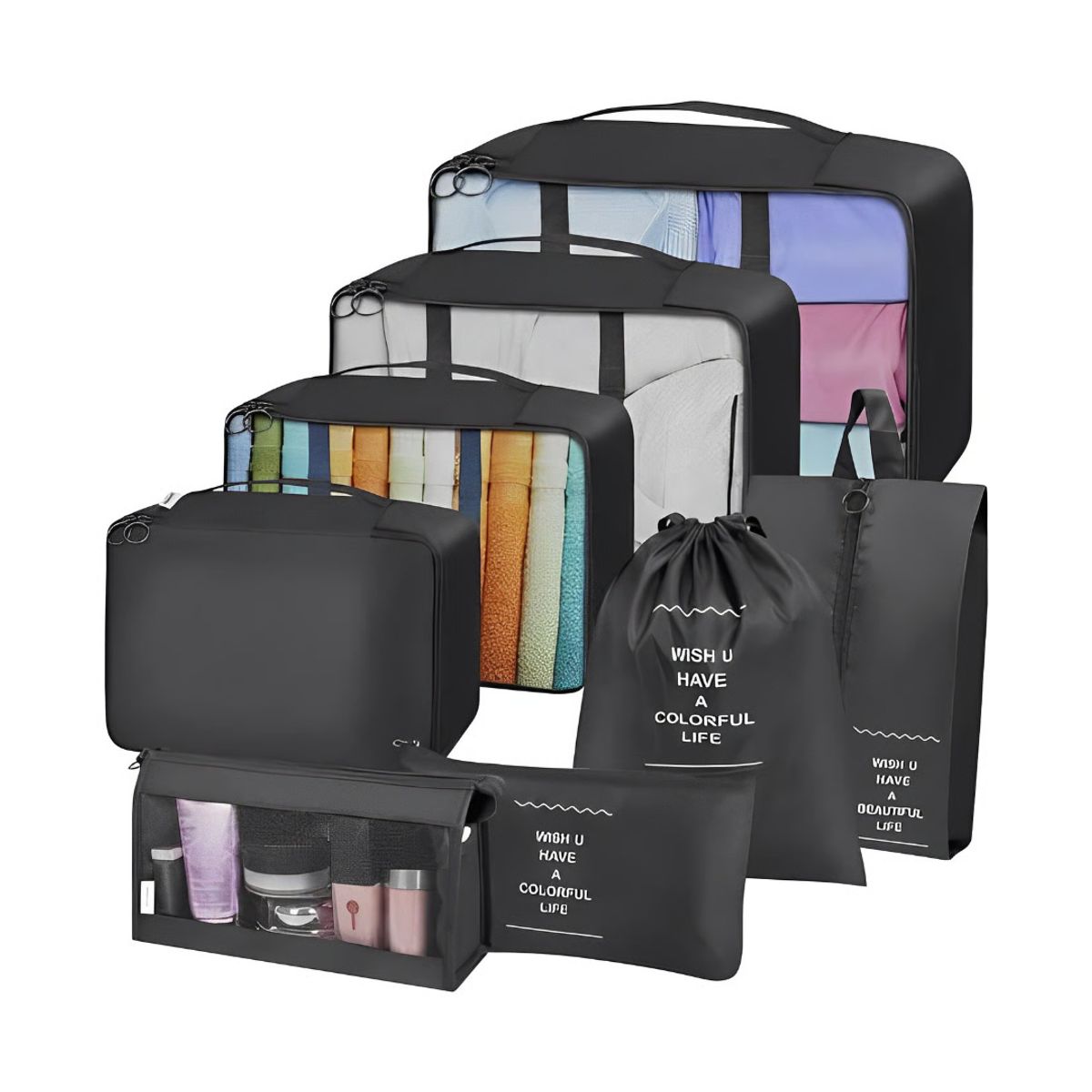 GENERICO - Kit Organizadores De Maleta Bolsas De Viaje X10 Piezas