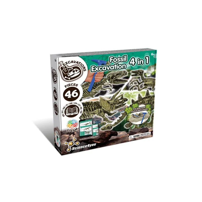 GENERICO - Excavaciones Fósiles 4 en 1 – Descubre Tus Dinosaurios