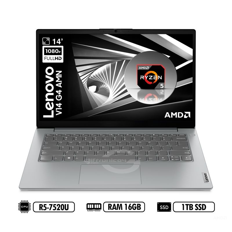 LENOVO - PORTATIL LENOVO V14 G4 AMN 14 FHD AMD R5-7520U RAM 16GB LPDDR5 1TB SSD GREY