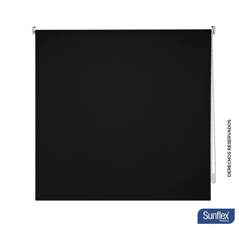 SUNFLEX - Cortina enrollable Blackout 100x180 Negro Sunflex