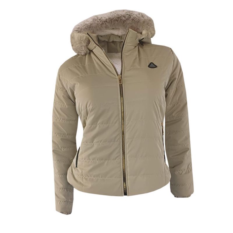 MODA EN CIRCUITO - Chaqueta Impermeable corta,  Forrada en Ovejero para Mujer