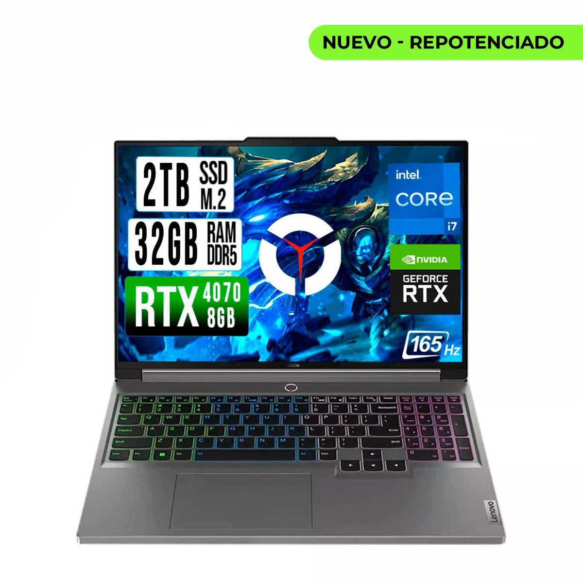 LENOVO - LENOVO LEGION INTEL CORE I7-14700HX RTX 4070 8GB SSD 2TB RAM 32GB LED 16" FHD 165Hz