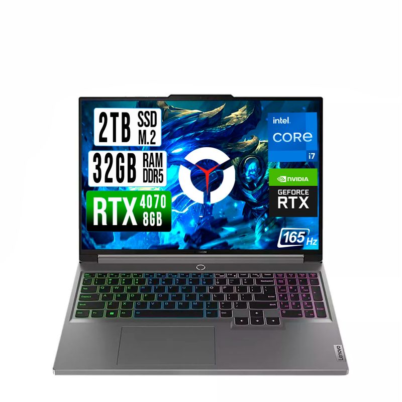 LENOVO - LENOVO LEGION INTEL CORE I7-14700HX RTX 4070 8GB SSD 2TB RAM 32GB LED 16" FHD 165Hz