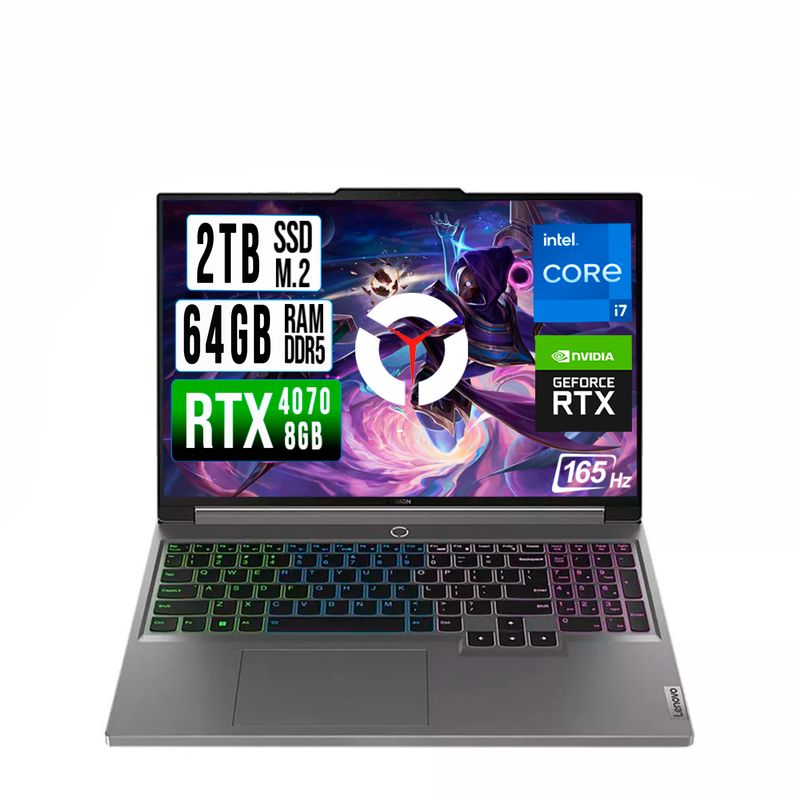 LENOVO - LENOVO LEGION INTEL CORE I7-14700HX RTX 4070 8GB SSD 2TB RAM 64GB LED 16" FHD 165Hz