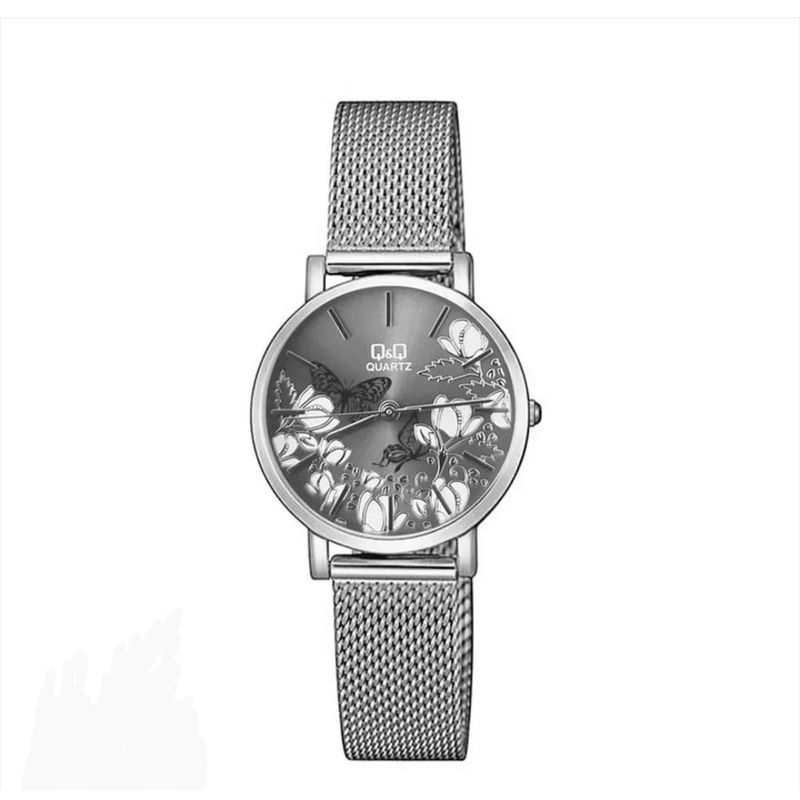 GENERICO - Reloj Dama Pulsera Analogo Q&Q Mujer Flowers Acero Colección De Lujo