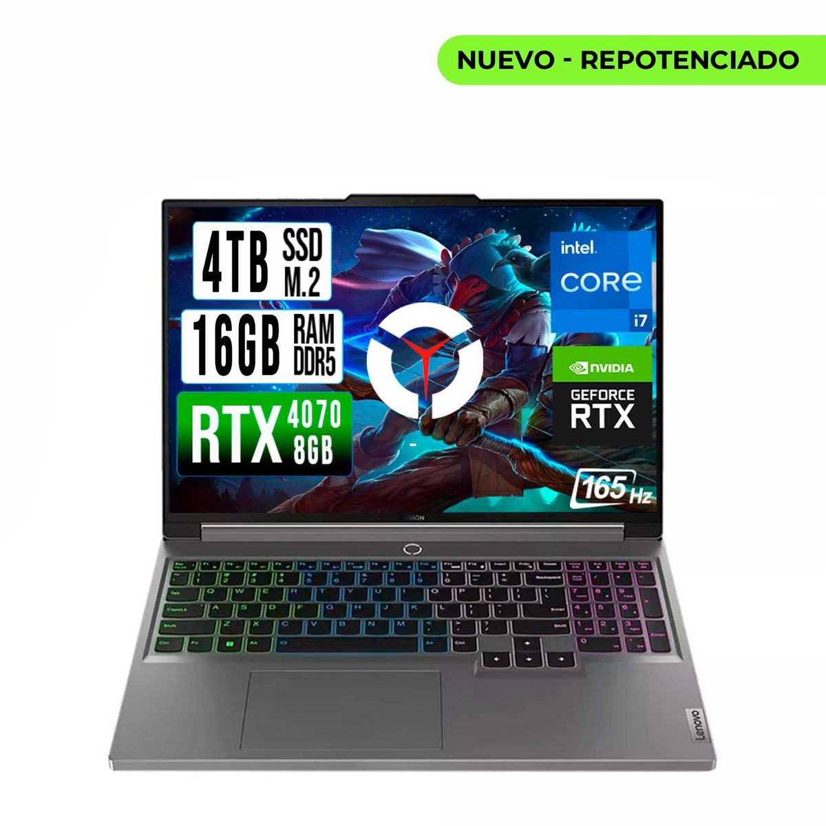 LENOVO - LENOVO LEGION INTEL CORE I7-14700HX RTX 4070 8GB SSD 4TB RAM 16GB LED 16" FHD 165Hz
