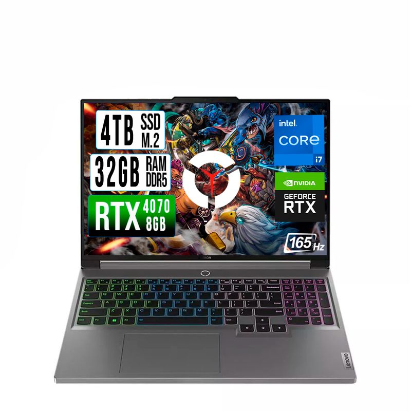 LENOVO - LENOVO LEGION INTEL CORE I7-14700HX RTX 4070 8GB SSD 4TB RAM 32GB LED 16" FHD 165Hz
