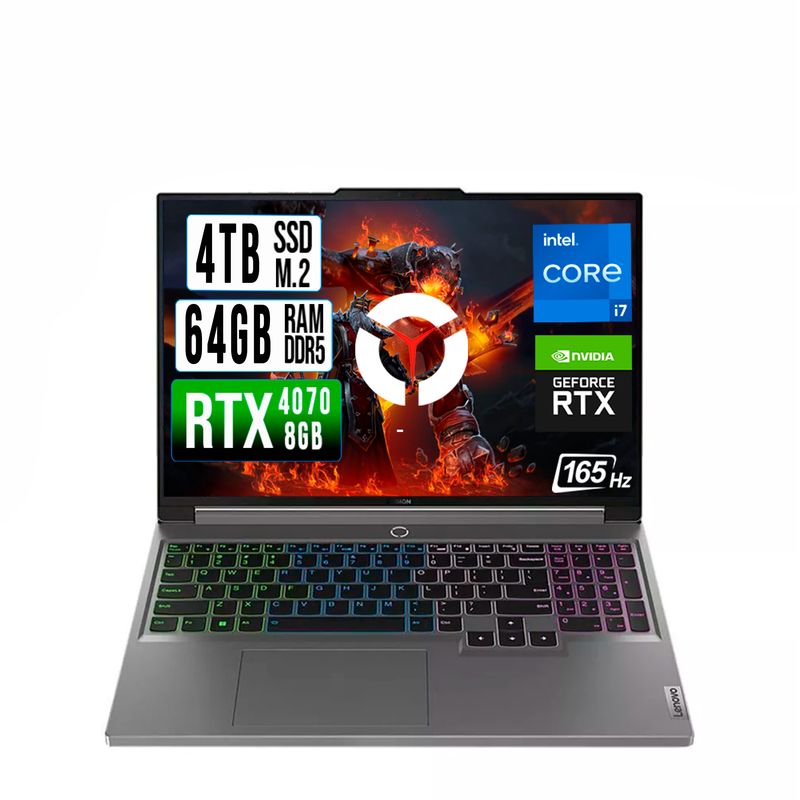 LENOVO - LENOVO LEGION INTEL CORE I7-14700HX RTX 4070 8GB SSD 4TB RAM 64GB LED 16" FHD 165Hz