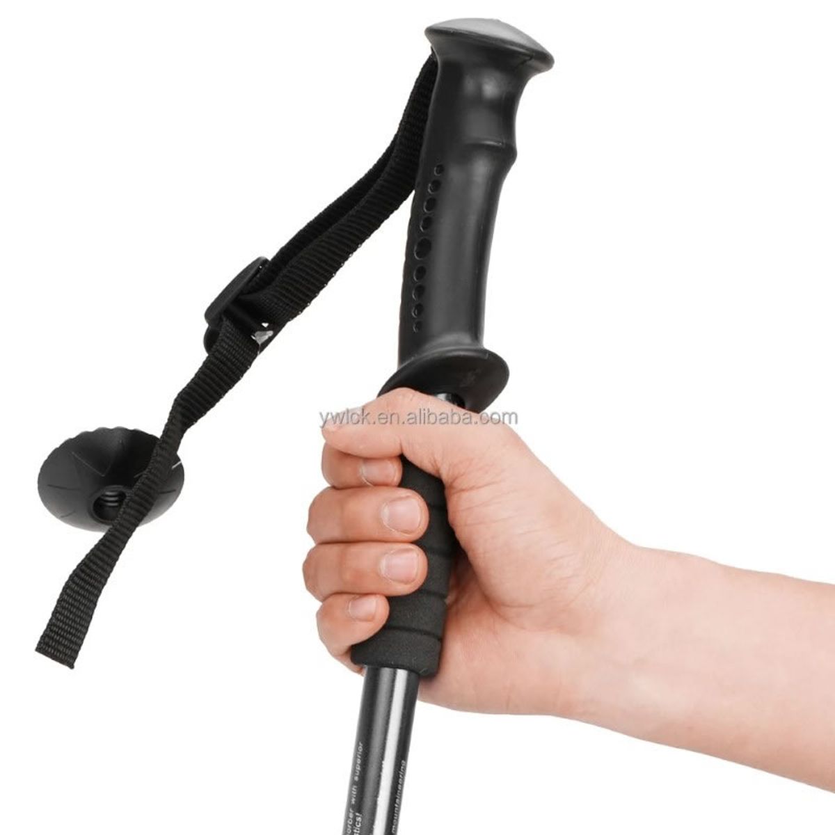 GENERICO - Baston Senderismo Trekking Ajustable Antichoque Telescopico Rojo