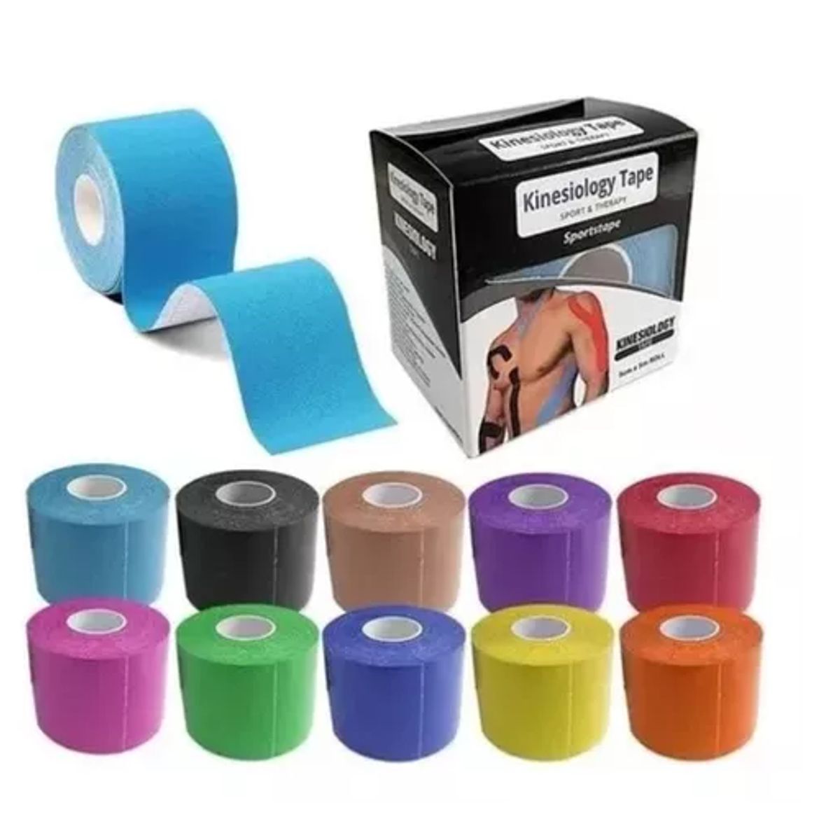 GENERICO - Rollo De Cinta Kinesiologica Neuromuscular Kinesiotape Color Colores