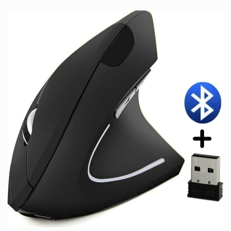 GENERICO - Mouse Inalámbrico + Bluetooth Ergonómico Vertical Harvic