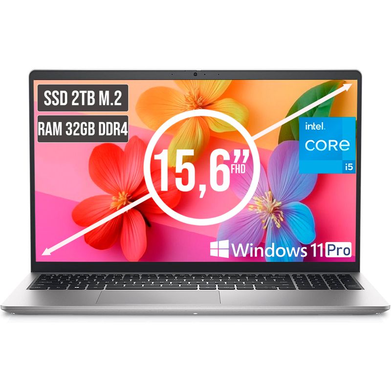 DELL - PORTATIL DELL INSPIRON INTEL CORE I5 1334U SSD 2TB RAM 32GB LED 156 FHD LC W11 PRO