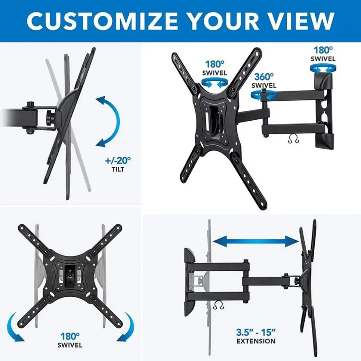 NIA - Soporte De Pared Movible Para Tv De 32 A 55 Pulgadas An400