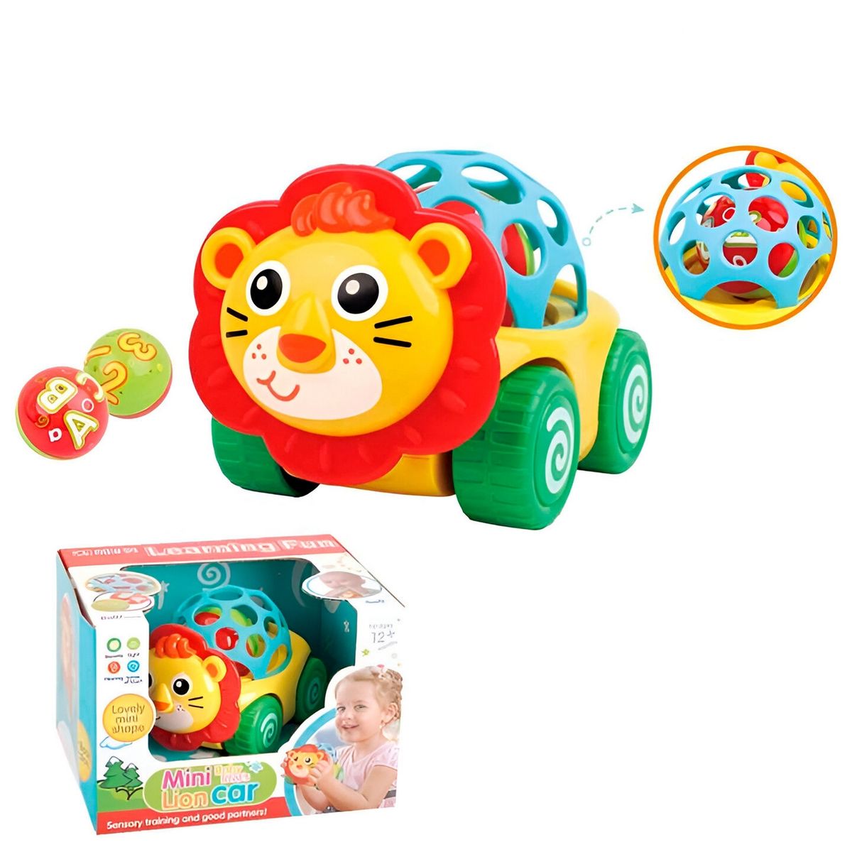 GENERICO - Sonajero Carro Leon Juguete Interactivo Aprendizaje Bebes