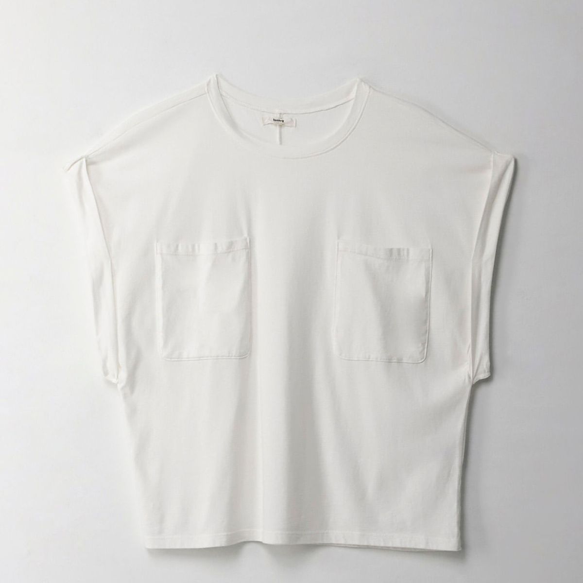 TOPMARK - Camiseta manga sisa con bolsillo crudo para mujer