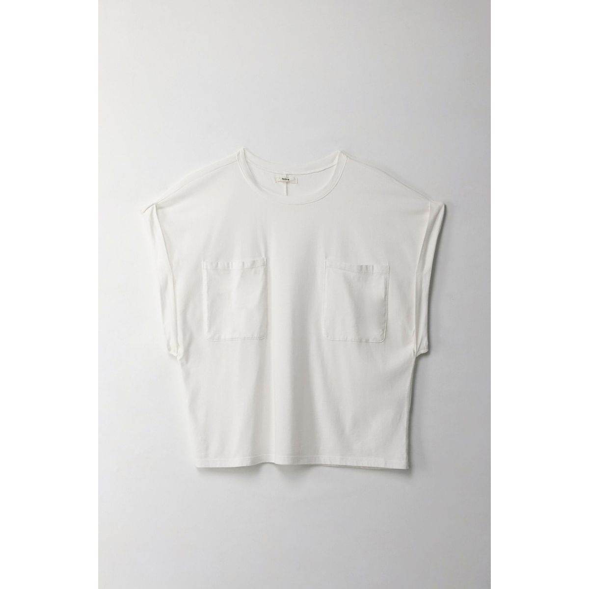 TOPMARK - Camiseta manga sisa con bolsillo crudo para mujer