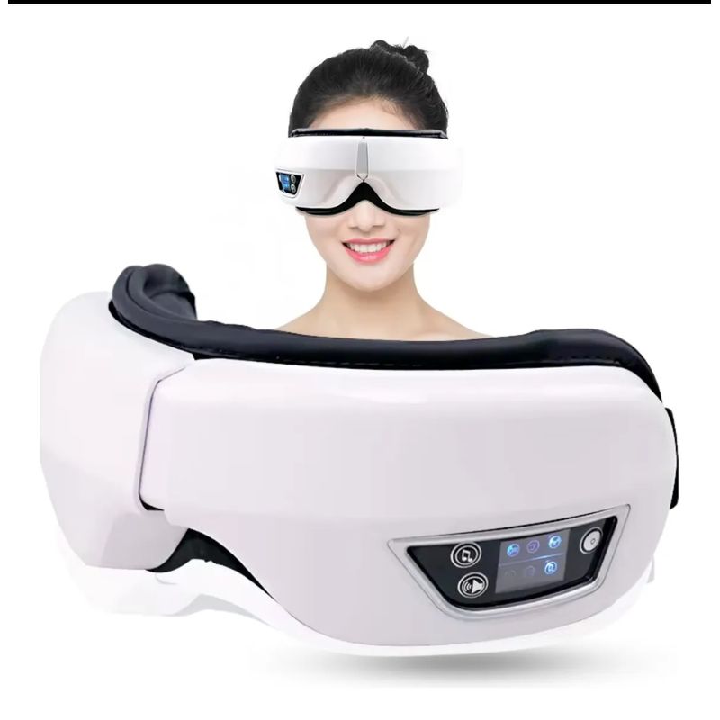 GENERICO - Gafas de masaje oculares circulares relajantes antioscuras con Bluetooth color blanco
