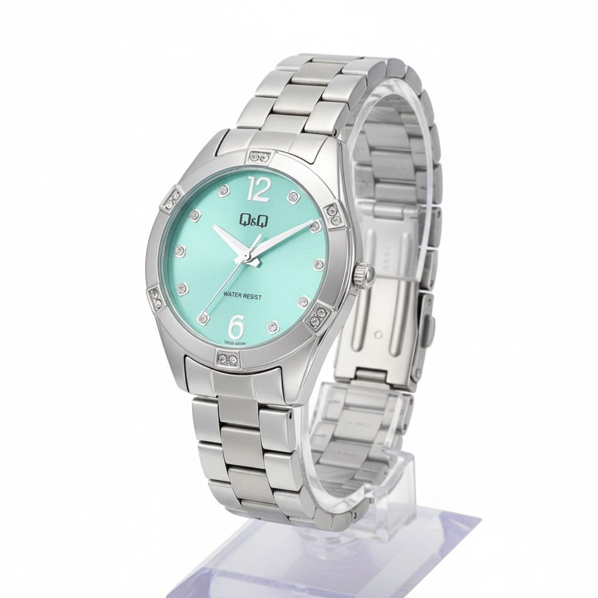 Q&Q - Reloj de moda para mujer plateado + caja