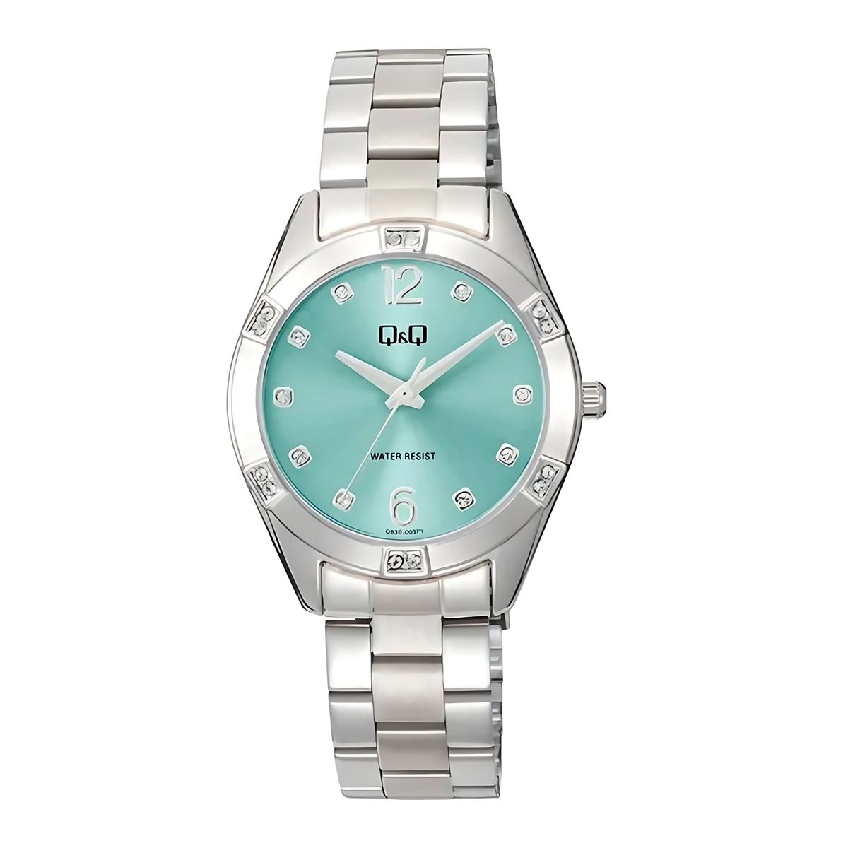 Q&Q - Reloj de moda para mujer plateado + caja