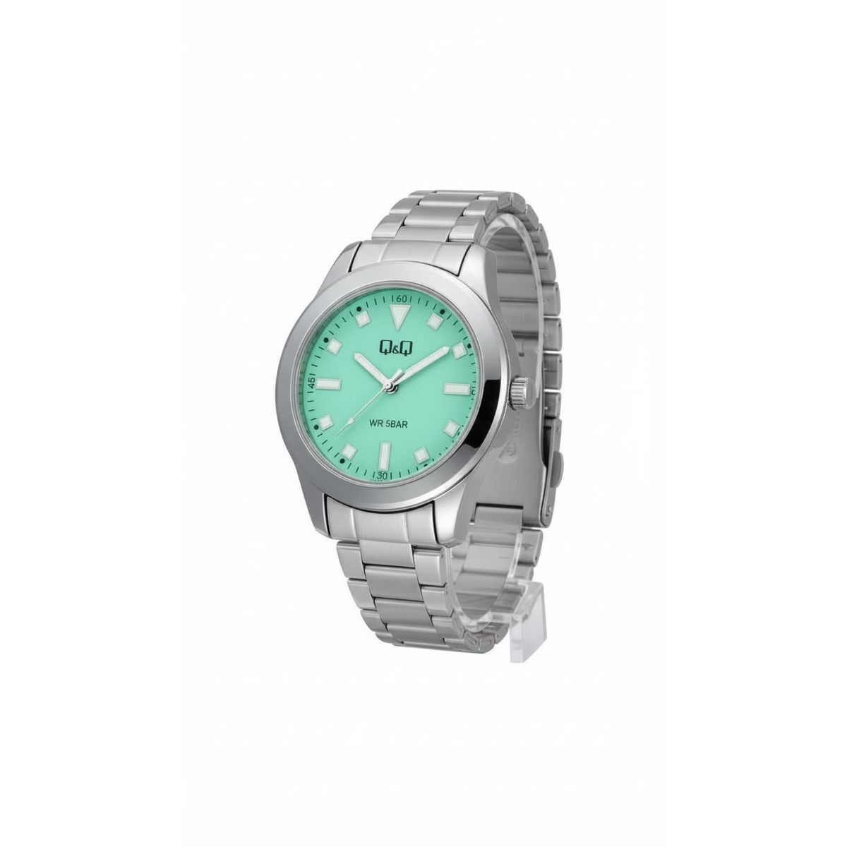 Q&Q - Reloj de moda para mujer plateado + caja