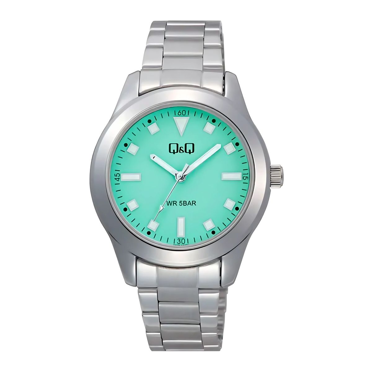 Q&Q - Reloj de moda para mujer plateado + caja